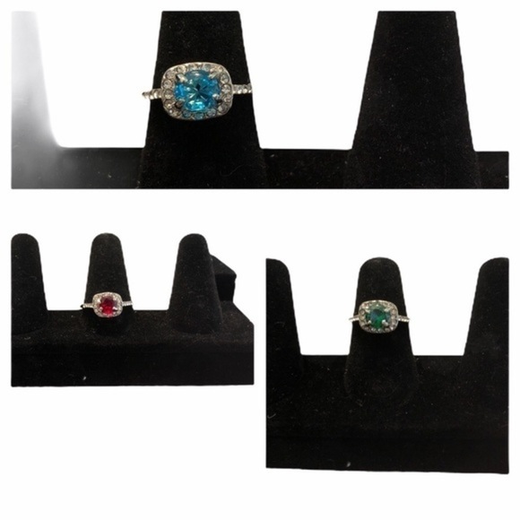 Women Sliver‎ Sea blue zircon CZ Ring Size 5.5 - Picture 5 of 5